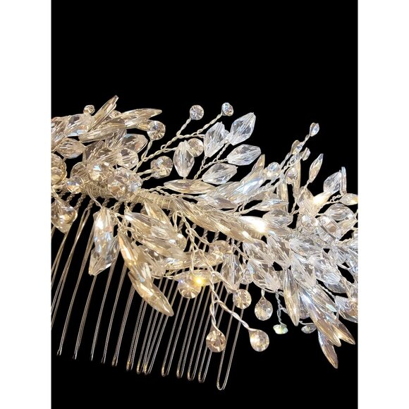 Silver/Crystal Woven Large Hairpiece main image 5